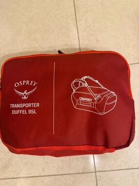 OSPREY Transporter Duffel 95L - Red with Orange Trim